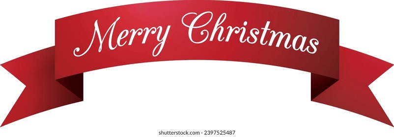 Merry Christmas Red Ribbon Banner