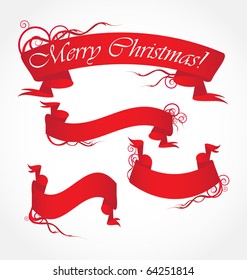 merry christmas red ribbons