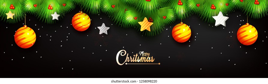 Merry Christmas with red snowflakes and santa claus on the winter background. Merry Christmas with red snowflakes and santa claus on the winter background.
