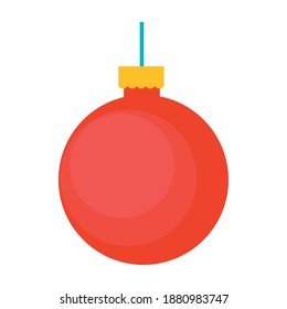 merry christmas red sphere design, winter season and decoration theme Vector illustration