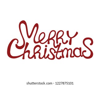Merry Christmas red text on white background.