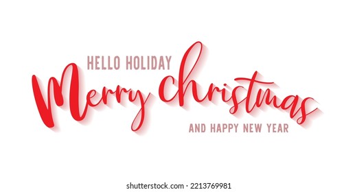 MERRY CHRISTMAS red text with shadow on white background.