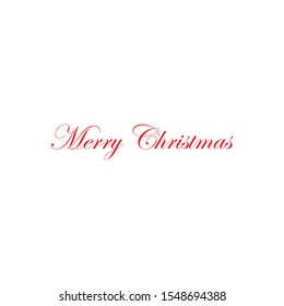 Merry Christmas red text vector on a white background