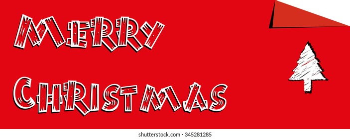 Merry Christmas red vector card, eps file available.