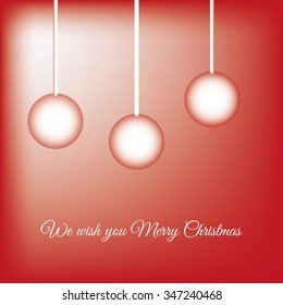 Merry Christmas red vector card with decoration, eps file available.