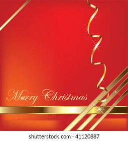 merry christmas, red vector with gold text