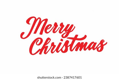 Merry Christmas red vectorized lettering. Handwritten modern calligraphy.