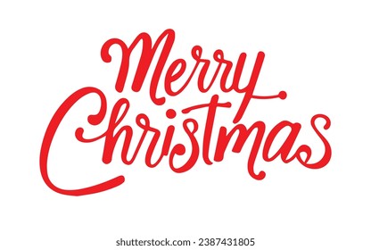 Feliz Navidad con letras vectorizadas rojas. Caligrafía moderna manuscrita.