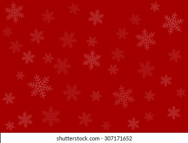 Merry Christmas red wrapping paper background with snowflakes