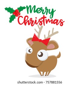 merry christmas reindeer clipart