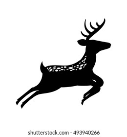 merry christmas reindeer decoration card vector illustration design