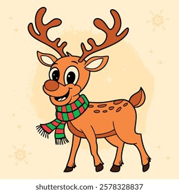 Merry Christmas reindeer graphics design