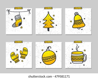 Merry Christmas related elements set. 