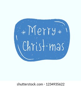 Merry Christ-mas - religion inspire and motivational quote. Hand drawn beautiful lettering. Print for inspirational poster, t-shirt, bag, cups, card, flyer, sticker, badge. Cute funny vector sign