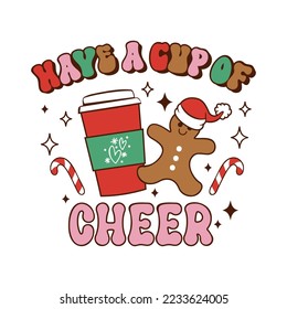 Merry Christmas retro baking quotes. Vector illustration.