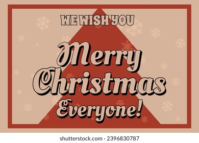 Merry Christmas retro banner template. Greeting card