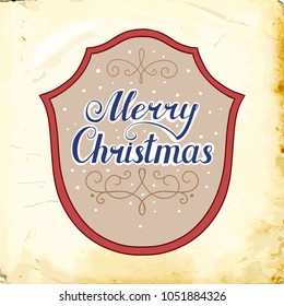 Merry Christmas. Retro baroque decorations element with flourishes calligraphic ornament. Vintage style design collection for Posters, Placards, Invitations, Banners, Badges and Logotypes.