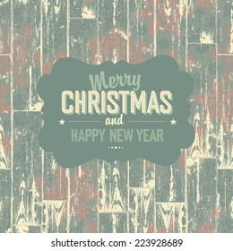 Merry Christmas retro card. Vector, EPS10