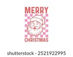 Merry Christmas, Retro Christmas Quote typography T shirt Design