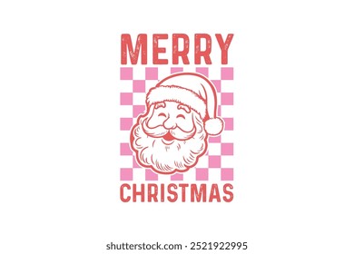 Merry Christmas, Retro Christmas Quote typography T shirt Design