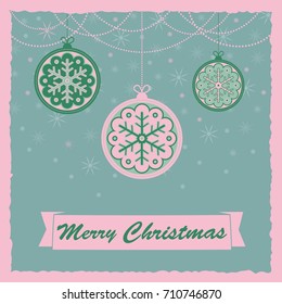 Merry Christmas retro scene