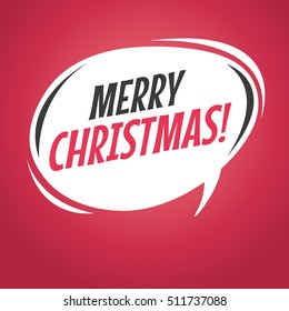 Merry christmas retro speech bubble vector
