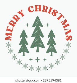 Merry christmas retro t shirt