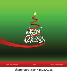 merry christmas ribbon green