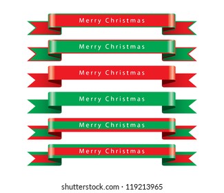 Merry Christmas Ribbon set vector