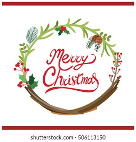 Merry Christmas Rosemary Wreath