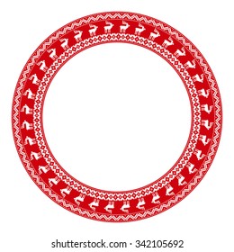 Merry Christmas round embroidered pattern for your design