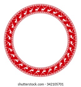 Merry Christmas round embroidered pattern for your design