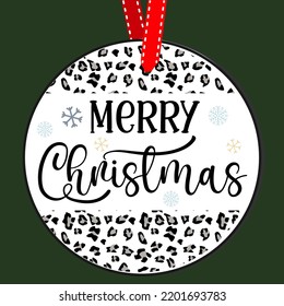 Merry Christmas Round Christmas Sign. Christmas Greeting designs. Door hanger vector quote sayings. Hand drawing vector illustration. Christmas tree Decoration.