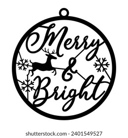 Merry Christmas Round sign for Laser Cut Files, Believe, Happy new year, Let it snow, Welcome to our home