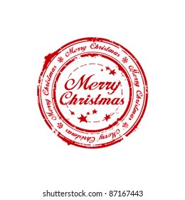 Merry Christmas rubber stamp