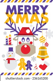 Merry Christmas / Rudolf / Reindeer / Christmas Elements Greeting