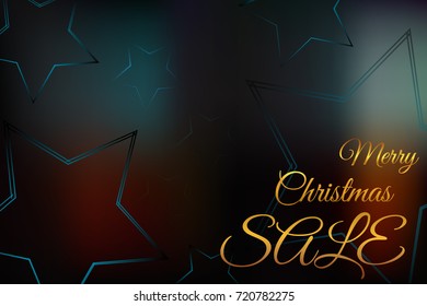 Merry Christmas sale background with Christmas stars.
Sale card design for holiday, Xmas decoration Vector illustration
