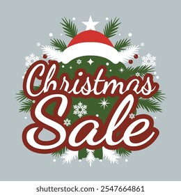 Merry Christmas Sale background. Vector illustration.