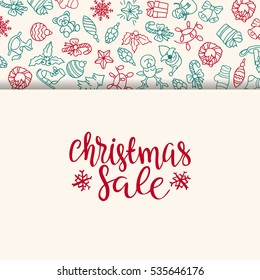 Merry Christmas sale background. Vector art.