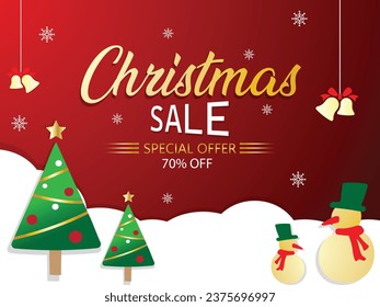 Merry christmas sale banner background 