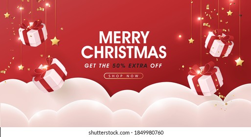 Merry Christmas sale banner template