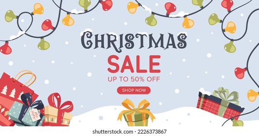 Merry Christmas sale banner template