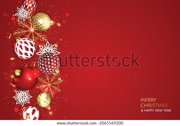 Merry Christmas sale banner template.\
Greeting card, banner, poster, header for\
website