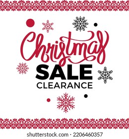 Merry Christmas sale. Celebration of winter holidays, greeting with seasonal events. Final Christmas sale. Purchase online with clearance price on winter holiday. Present for traditional exchanging