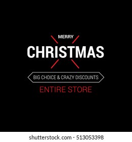 Merry Christmas sale design template. Xmas banner. Christmas decoration vector design elements. Typographic elements, vintage labels, frames, ribbons. Flourishes calligraphic. Vector illustration