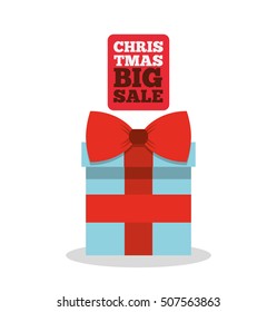 merry christmas sale with gift box vector illustration design