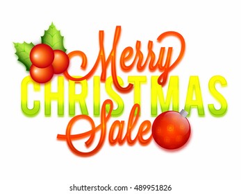 Merry Christmas Sale Poster, Banner or Flyer design.