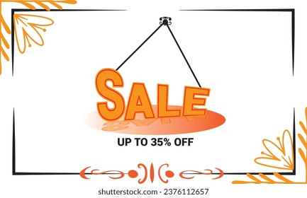 Merry Christmas sale promotion poster template banner with product display and festive decoration