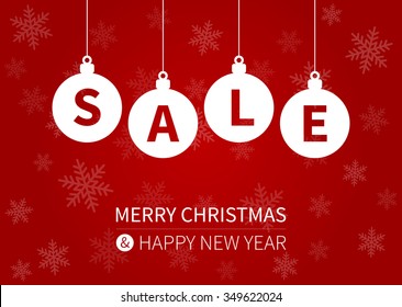 Merry Christmas sale promotion vector display poster / postcard