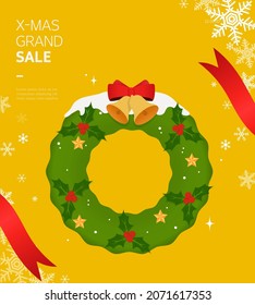 Merry Christmas sale shopping template. 